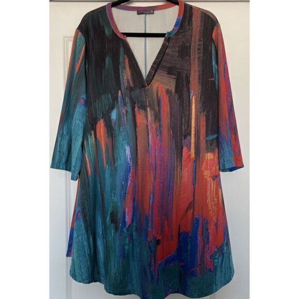 Azalea By Firmiana Multicolor‎ Dress Shirt Size 2XL 3/4 Sleeve